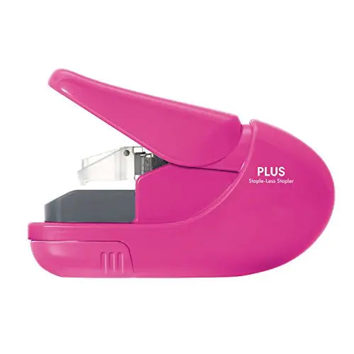 Plus Paper Clinch Staple Free Compact Stapler Pink 31253 -