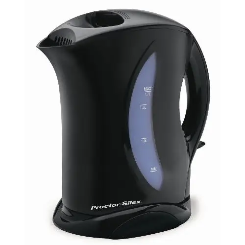 Proctor Silex 1.7L Portable Cordless Black Electric Kettle