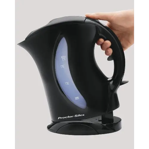 Proctor Silex 1.7L Portable Cordless Black Electric Kettle