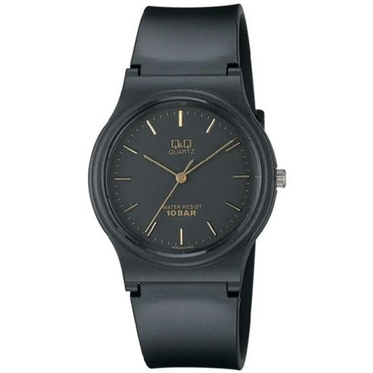 QQ Analog Black Dial Hour Markers 100 Meter Watch - Misc
