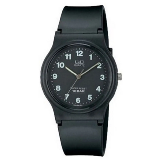 QQ Analog Black Dial With Numbers 100 Meter Watch - Misc