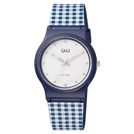 QQ Analog Blue Gefluchten Hour Markers 100 Meter Watch -