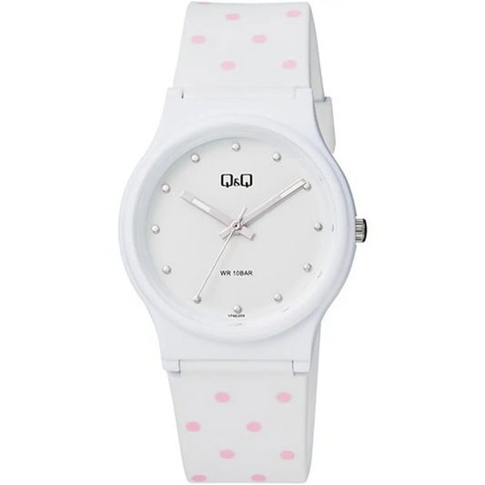 QQ Analog White Pink Pocodot With Hour Markers 100 Meter