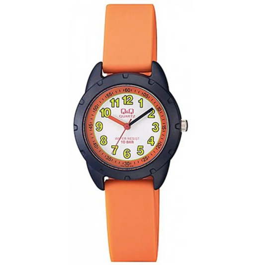 QQ Girls Orange Plastic 100 Meter With Numbers Watch - Misc