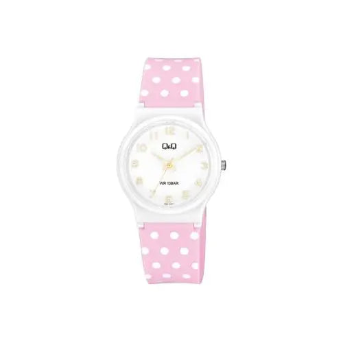 Q&Q V06A-016VY Pink with polka dots Resin Analogue Watch -