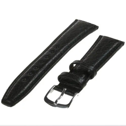 Republic Mens Shrunken Grain Leather Watch Strap Black Size