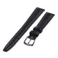Republic Womens Pebbled Leather Watch Strap Black Size 14 MM