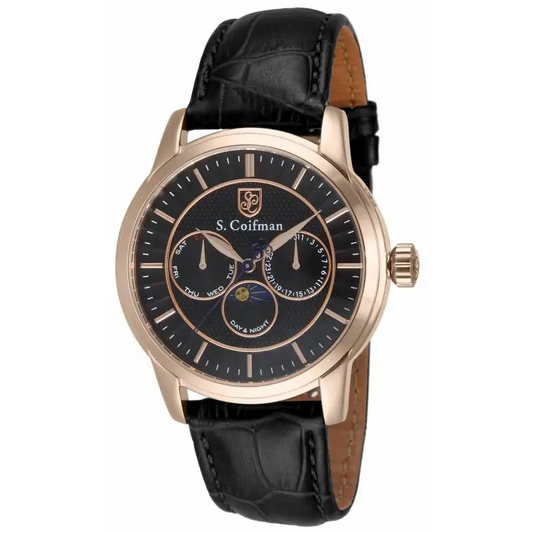 S. Coifman Men’s Chrono Quartz Moon Phase Rose Gold Case