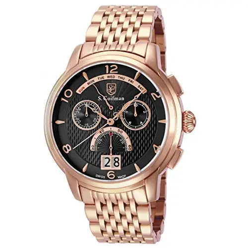 S. Coifman Men’s Chrono Quartz Rose Gold Plated Stainless