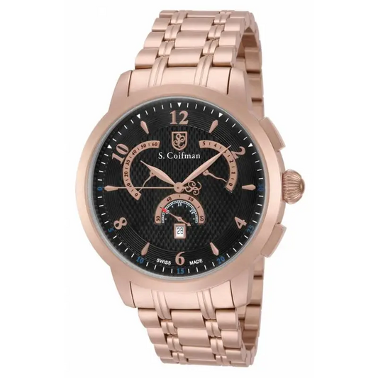 S. Coifman Men’s Chrono Quartz Rose Gold Plated Stainless