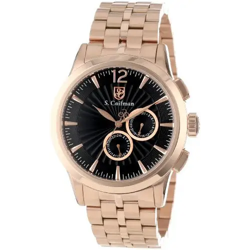S. Coifman Men’s Chrono Quartz Rose Gold Plated Stainless