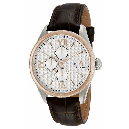 S. Coifman Men’s Chronograph Analog Quartz Brown Leather