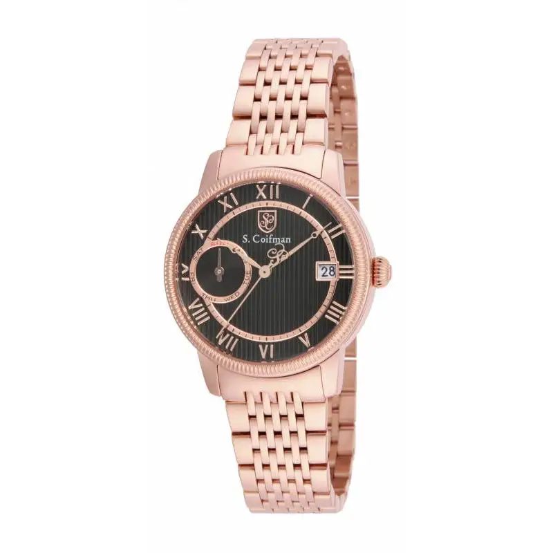 S. Coifman Women’s Chrono Quartz Rose Gold Plated Stainless