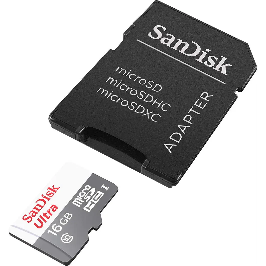 SanDisk Ultra 16 GB Micro SDHC UHS-I Memory Card w/ Adapter