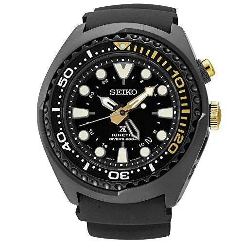 Seiko Kinetic Black Ion Silcone Strap Black Dial Men’s Watch