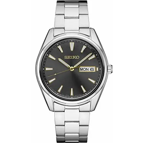 Seiko Men Quartz Dress Watch with Stainless Steel Strap