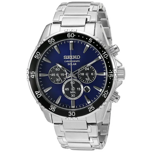 Seiko Men’s Analog Solar Chronograph 100m Stainless Steel