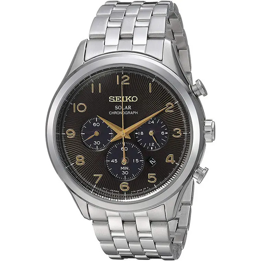 Seiko Men’s Analog Solar Chronograph 100m Stainless Steel