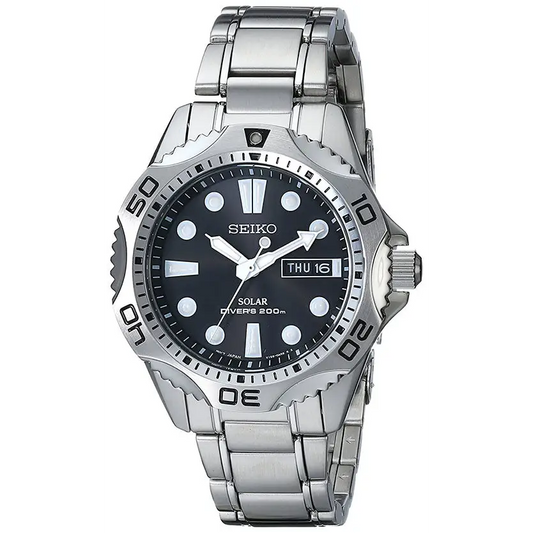 Seiko Men’s Analog Solar Day/Date 200m Stainless Steel Watch