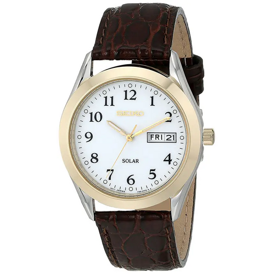 Seiko Men’s Core Solar Day/Date Stainless Steel Brown