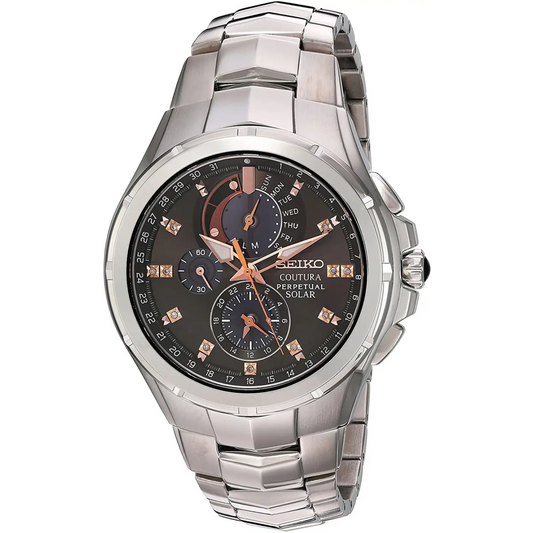 Seiko Men’s Coutura Solar Chrono 100m Brown Dial Stainless