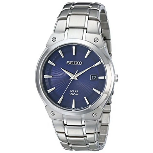 Seiko Men’s Essentials Solar 100m Blue Dial Stainless Steel
