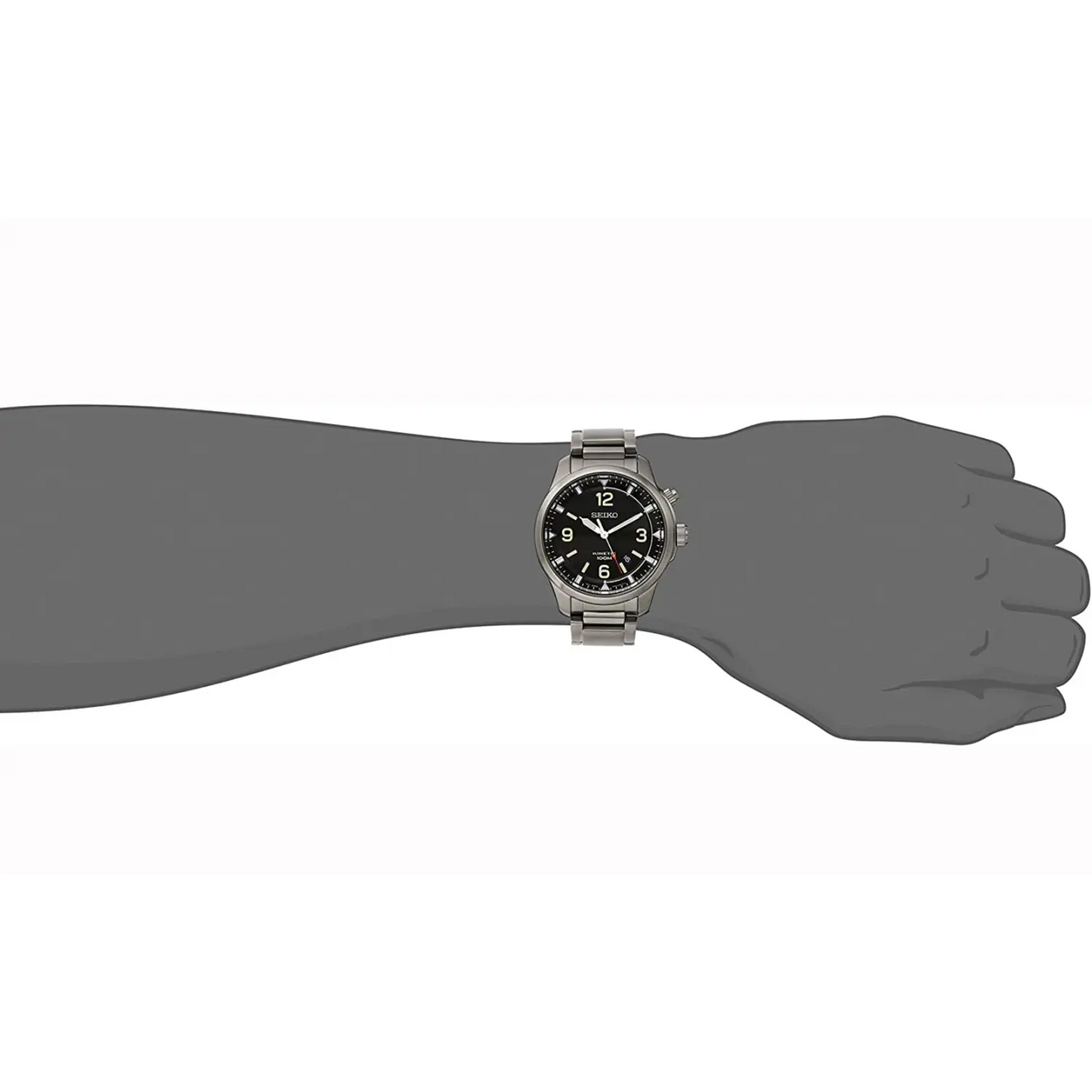 Seiko Men’s Kinetic 100m Stainless Steel Black Ion Plated