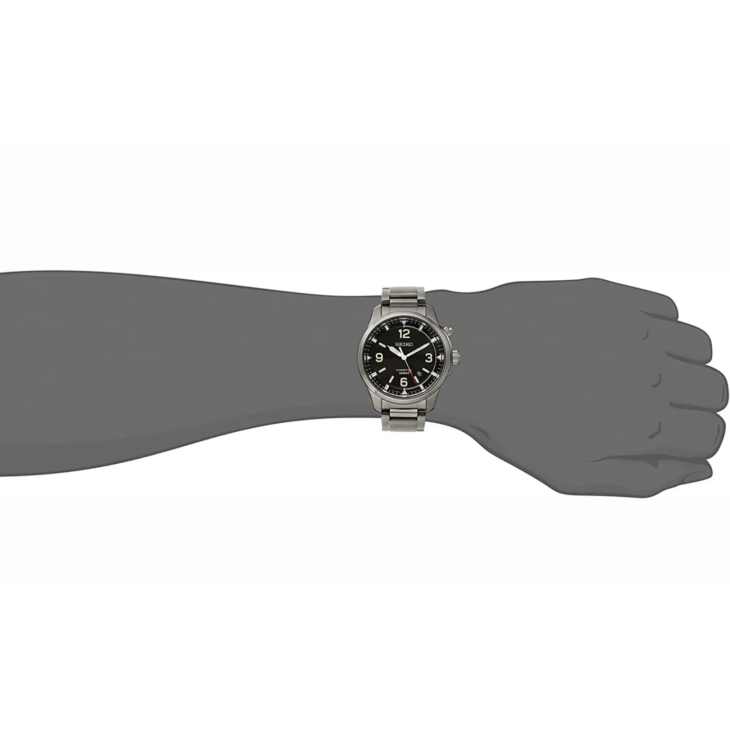 Seiko Men’s Kinetic 100m Stainless Steel Black Ion Plated