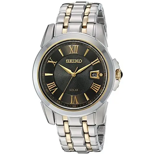 Seiko Men’s LGS Solar Stainless Steel Two Tone Watch SNE398