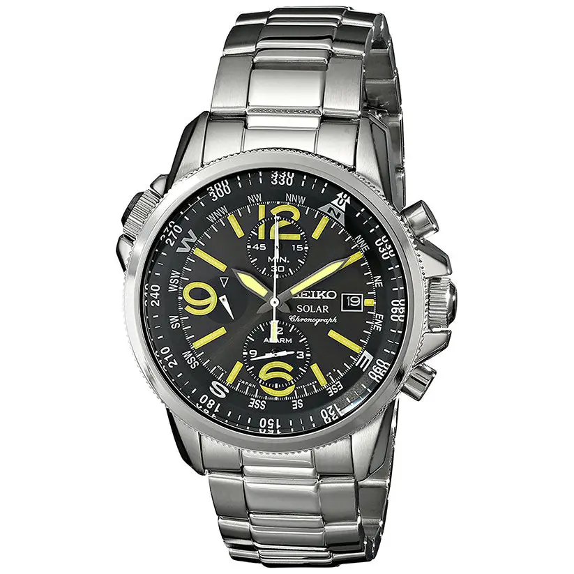 Seiko Men’s Prospex Solar Chrono 100m Stainless Steel Watch
