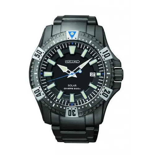 Seiko Men’s Solar Divers 200m Black Ion-Plated Stainless