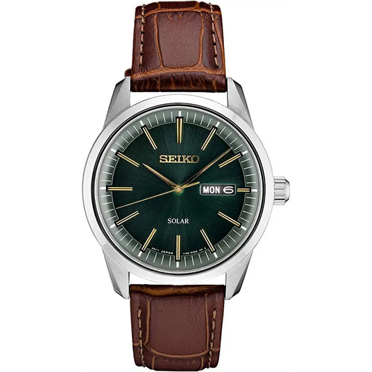 Seiko Men’s Stainless Steel Japanese Quartz Leather Calfskin