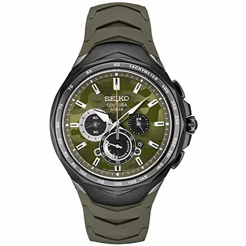 Seiko Men’s Stainless Steel Japanese Quartz Silicone Strap