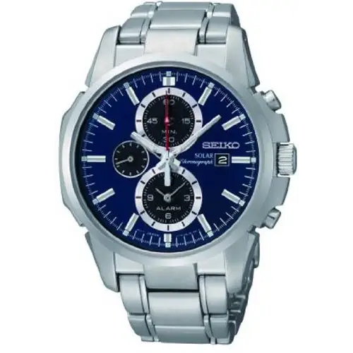 Seiko Solar Alarm Chronograph with Date Men’s Watch SSC085 -