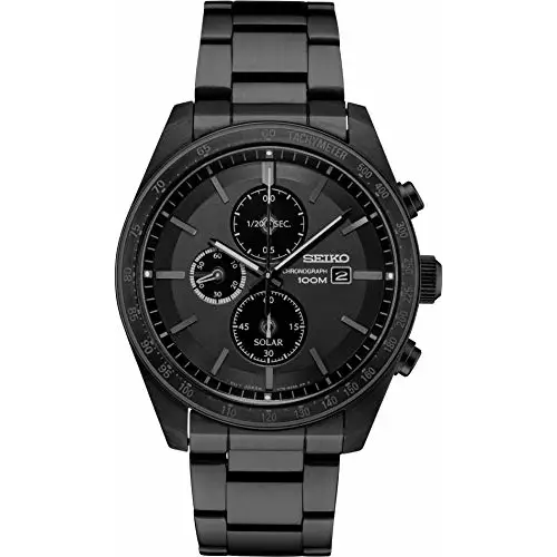 Seiko Solar Chronograph Quartz Black Dial Men’s Watch SSC721