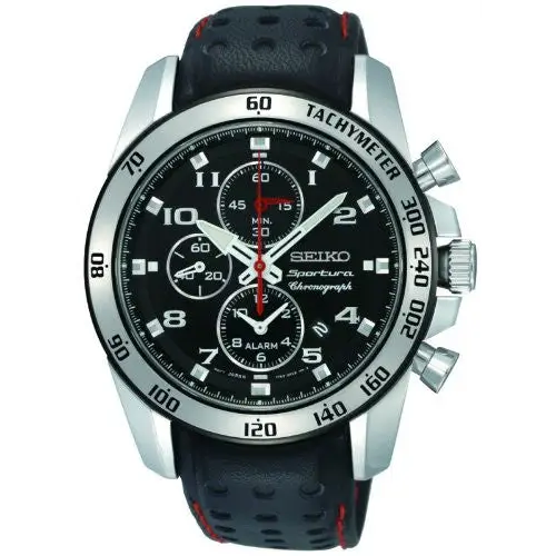 Seiko Sportura Chronograph Alarm Mens Watch SNAE65 - Watches