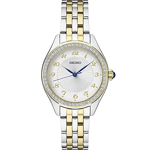 Seiko Women Stainless Steel Quartz Dress Watch with Titanium
