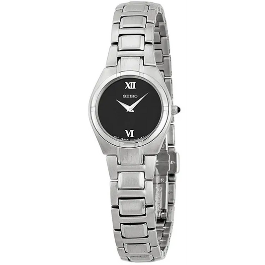 Seiko Women’s Analog Quartz 30m Stainless Steel Black Dial