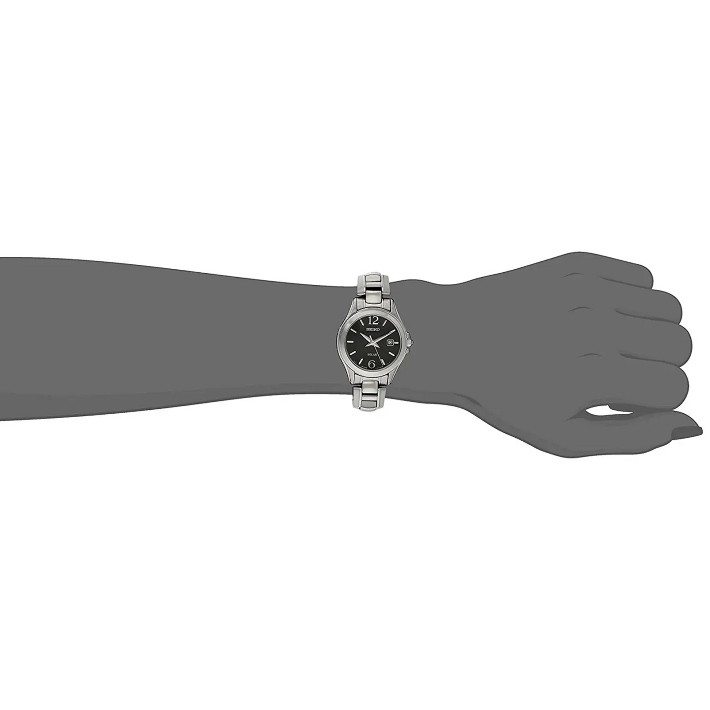 Seiko Women’s Analog Solar Date Stainless Steel Watch SUT249