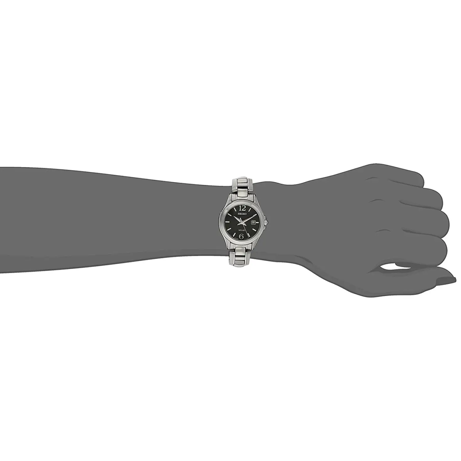 Seiko Women’s Analog Solar Date Stainless Steel Watch SUT249
