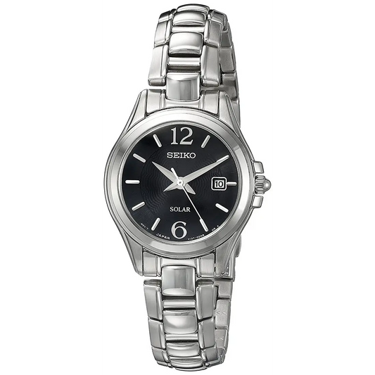 Seiko Women’s Analog Solar Date Stainless Steel Watch SUT249