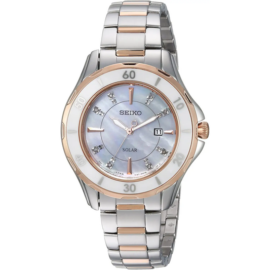 Seiko Women’s Diamond Solar Quartz Stainless Steel Casual
