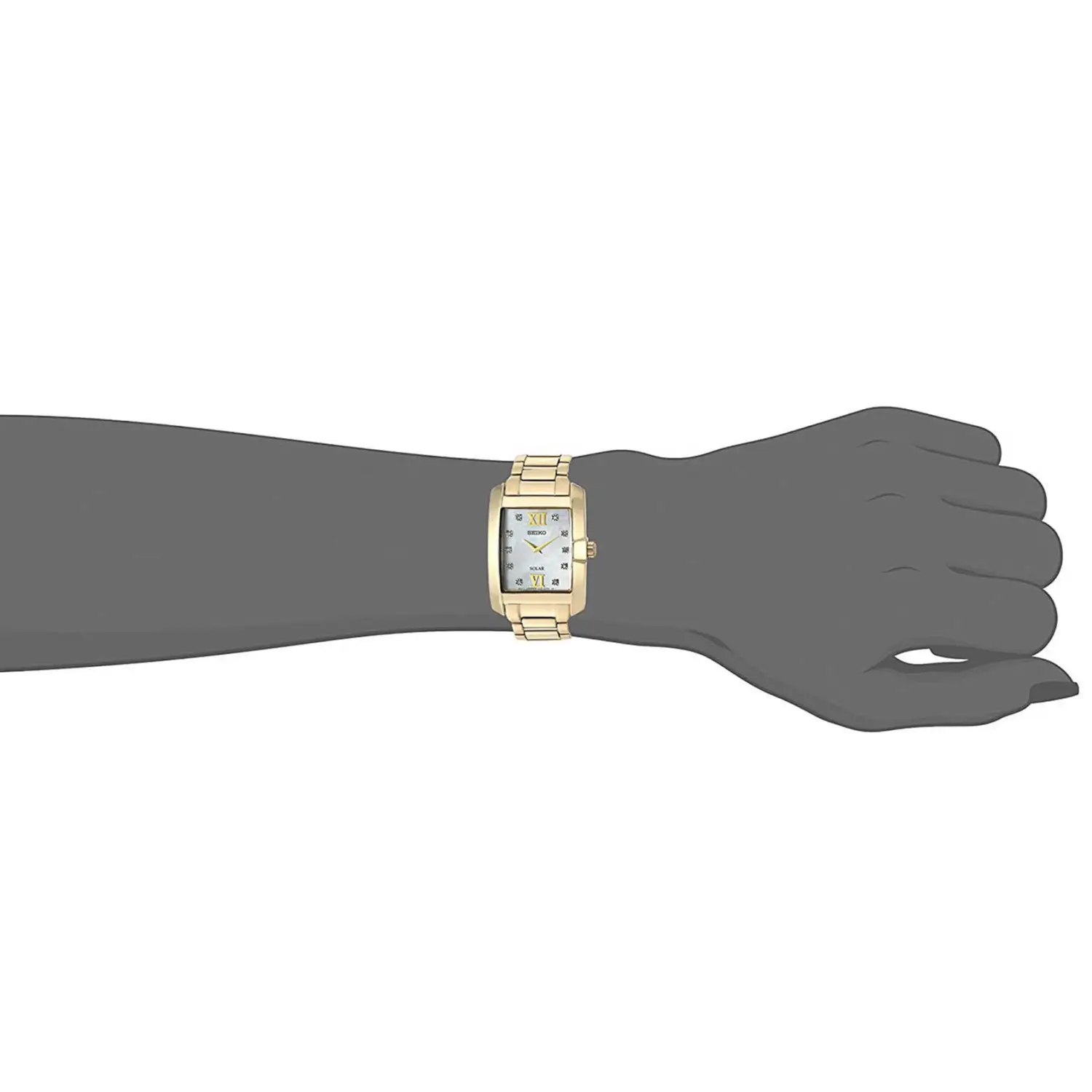 Seiko Women’s Diamonds Solar MOP Gold Tone Stainless Steel