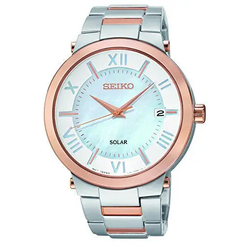 Seiko Women’s Solar Two Tone Stainless Steel Watch SNE882 -