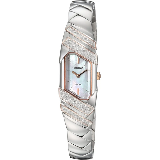 Seiko Women’s Tressia Solar Diamonds MOP Two Tone Stainless