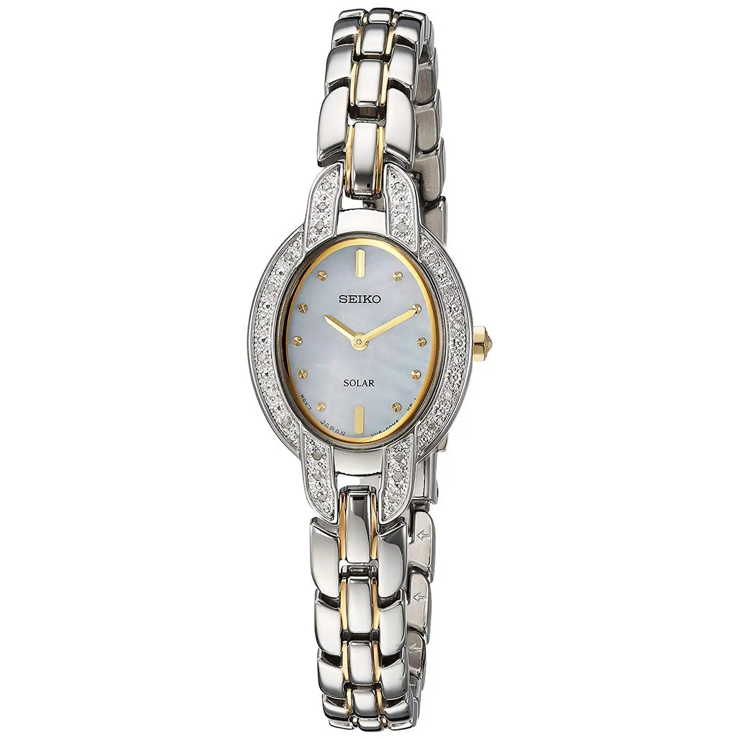 Seiko Women’s Tressia Solar MOP Diamonds Two Tone Stainless