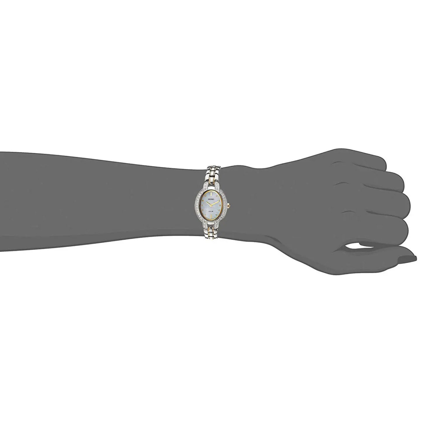 Seiko Women’s Tressia Solar MOP Diamonds Two Tone Stainless