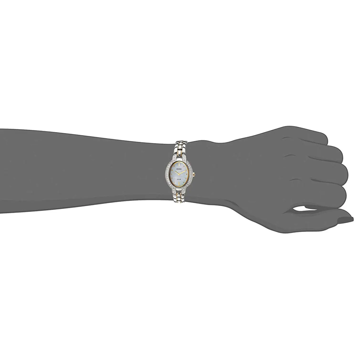 Seiko Women’s Tressia Solar MOP Diamonds Two Tone Stainless