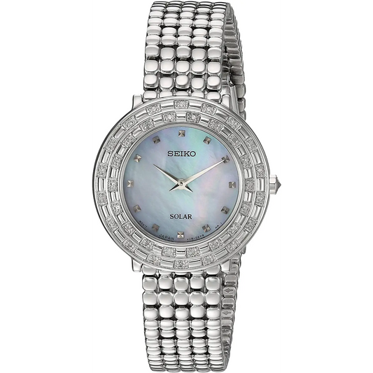 Seiko Women’s Tressia Solar Powered Crystals MOP Stainless