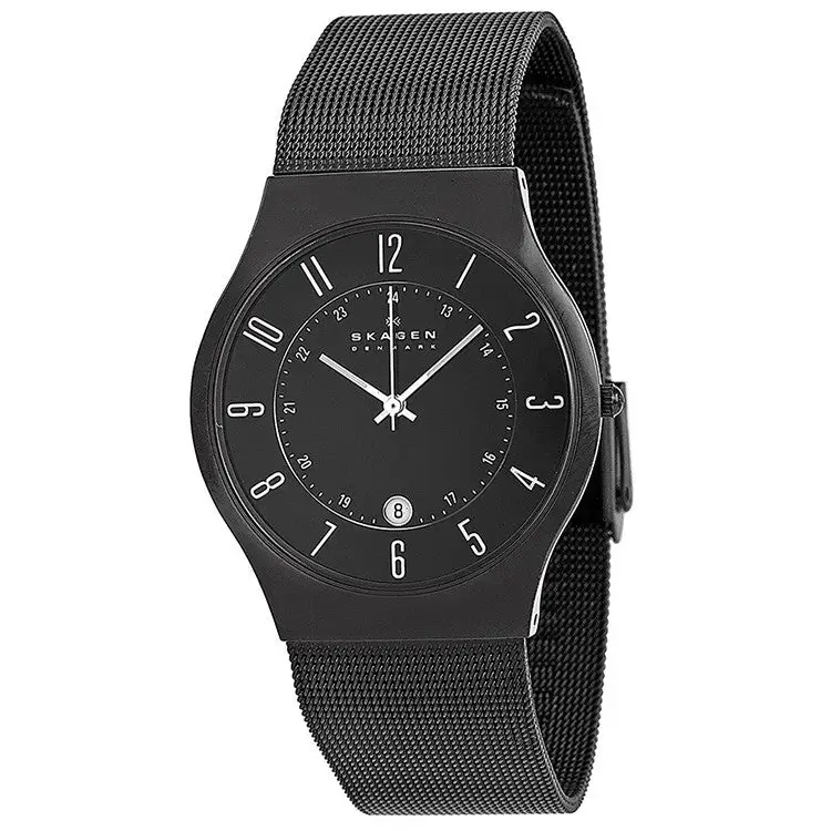 Skagen Men’s Grenen Black Titanium Case Stainless Steel Mesh